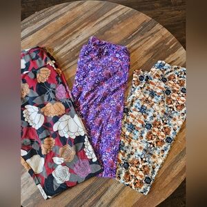 3 Pr. LuLaRoe Tall Curvy Leggings Fall Autumn.   #23